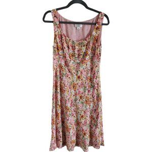 Ann Taylor Loft Woman Size 10 Floral Empire Waist Sleeveless Dress Lined Rayon